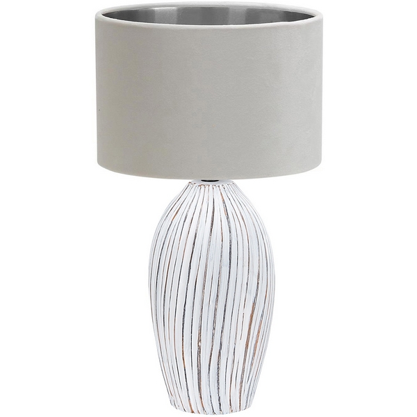 

Настольная лампа Escada Amphora 10172/L White 1x40Вт, Е27, керамика/металл/ткань, белый/золото, Amphora 10172/L White