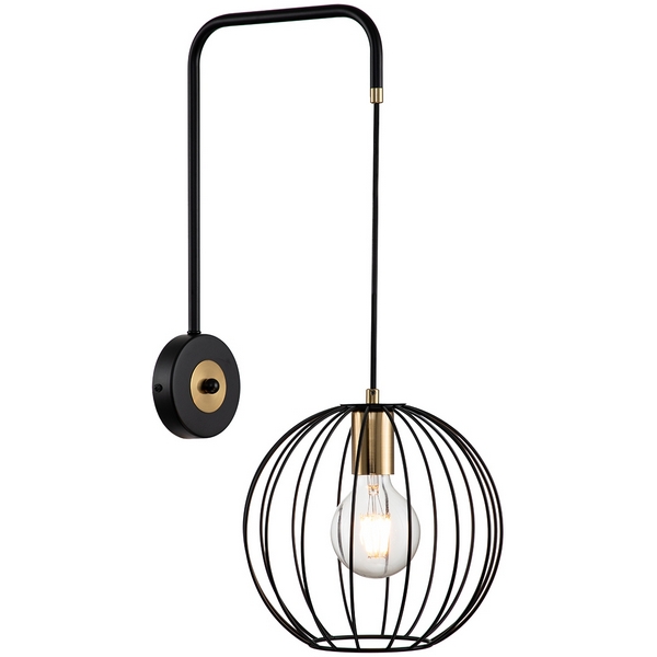 

Бра E27*60W Black/Brass Escada Quebec 10176/1A, Черный, Quebec 10176/1A