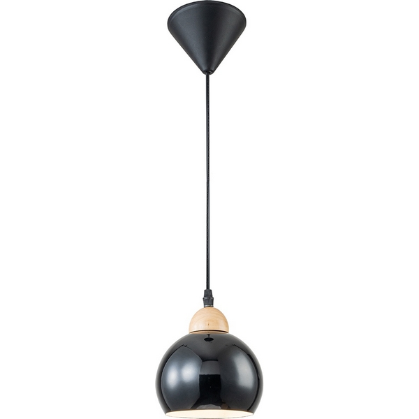 

Подвесной светильник Escada Solo 10178/1S Black 1х40Вт Е27, металл/дерево/пластик, черный/дерево в форме шара, Solo 10178/1S Black