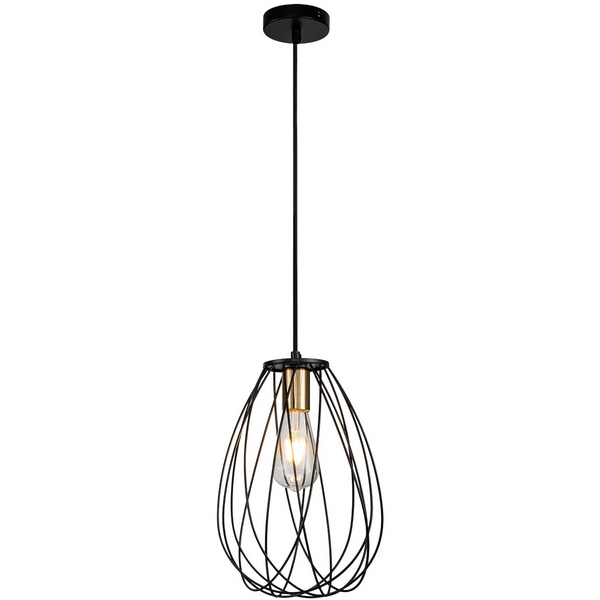 

Подвесной светильник в форме клетки E27*60W Black/Brass Escada Barrie 10180/1S, Черный, Barrie 10180/1S