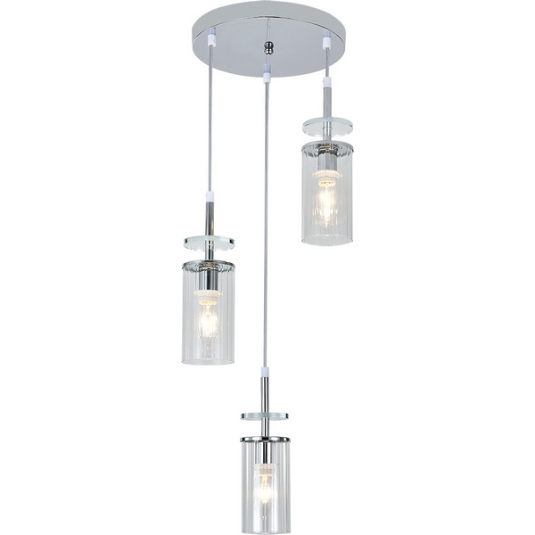

Подвесной светильник Escada Avolto 10191/3 Chrome 3x40Вт E14, металл/стекло, хром, Прозрачный, Avolto 10191/3 Chrome