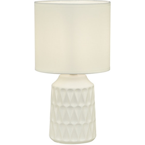 

Настольная лампа Escada Rhea 10203/L White 1х40Вт Е14, керамика/ткань, белый, Rhea 10203/L White