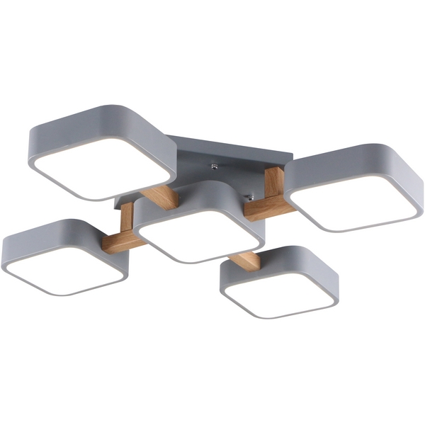 

Люстра потолочная светодиодная 10213/5 LED*96W Grey/Wooden Escada Ulrika 10213/5LED, Серый, Ulrika 10213/5LED