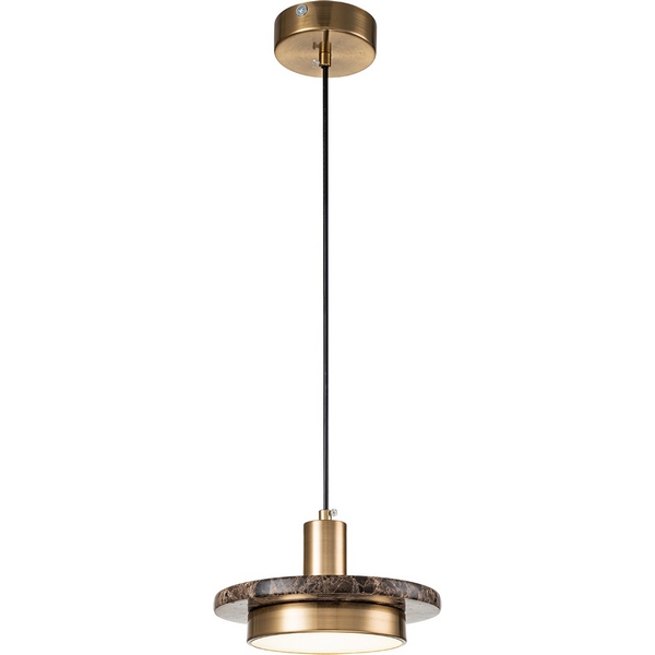 

Подвесной светодиодный светильник Escada Torano 10260/1LED Brown marble 12Вт, 4000K, металл/акрил/мрамор, коричневый мрамор, Латунь, Torano 10260/1LED Brown marble