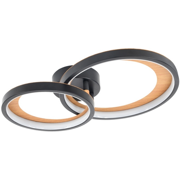 

Потолочная люстра светодиодная с пультом (Ночной режим, С таймером) Escada 10265/2LED 48W Black/Wood, Черный, 10265/2LED