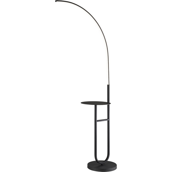

Изогнутый торшер со столиком светодиодный Escada Grand 10266/T LED 17Вт, металл/силикон, черный, Grand 10266/T LED