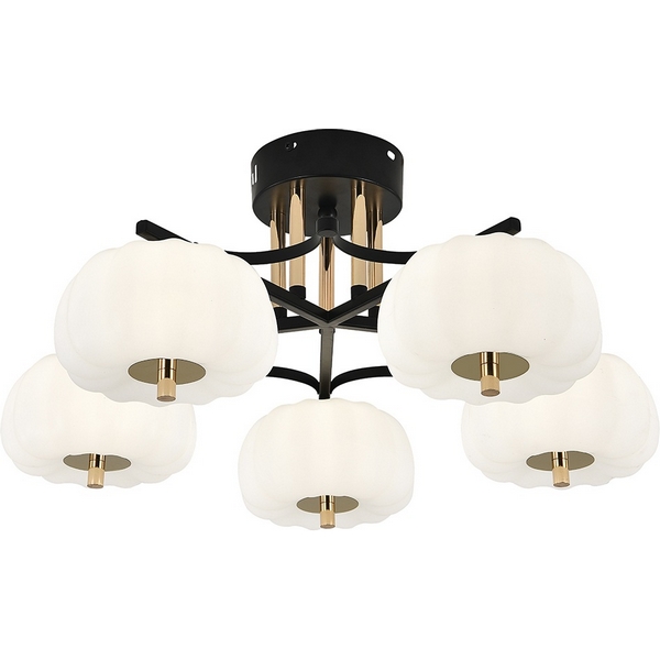 

Потолочный светодиодный светильник Escada Halma 10301/5LED 50Вт, 3720лм, 3000-6000K, Ra>80, изменение цветовой температуры с помощью выключателя, металл/пластик, черный/белый/золото, Halma 10301/5LED