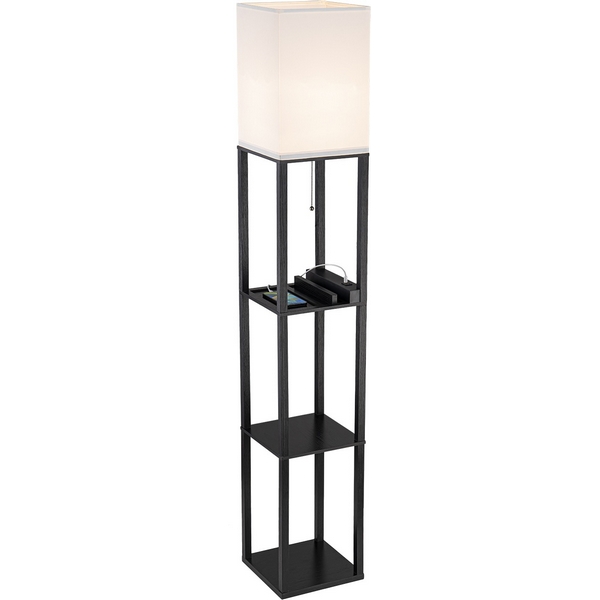 

Торшер Escada Stable 1х60Вт Е27, дерево/ткань, чёрный/белый, Stable 1104/1
