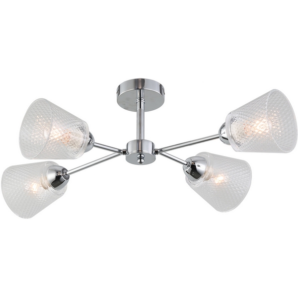 

Потолочная люстра на штанге Escada Amarant 1104/4P E14*60W Chrome, Прозрачный, Amarant 1104/4P Chrome
