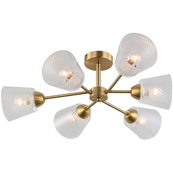 

Потолочная люстра на штанге Escada Amarant 1104/6P E14*60W Brass, Прозрачный, Amarant 1104/6P Brass