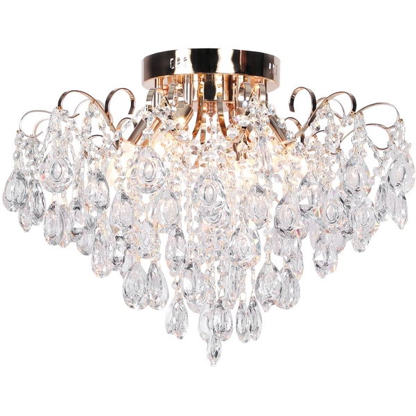 

Потолочная люстра хрустальная E14*60W Escada Gertrude 1120/6PL Gold, Прозрачный, Gertrude 1120/6PL Gold