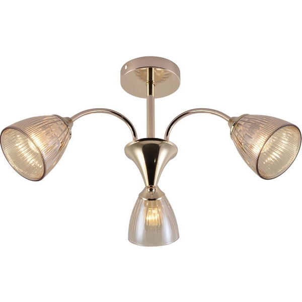 

Потолочная люстра на штанге Escada Amelia 1129/3P 3x60Вт E27, металл/стекло, золото, Янтарный, Amelia 1129/3P
