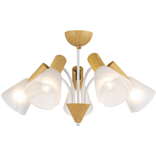 

Потолочная люстра на штанге Escada Vardo 1131/5P E14*40W White/Wood, Белый, Vardo 1131/5P