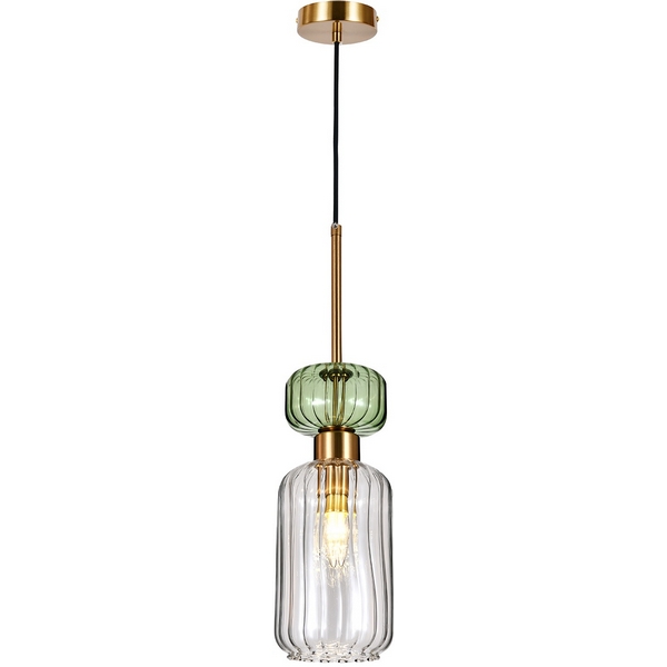 

Подвесной светильник Escada Gloss 1141/1S Green/Clear E14*60W Antique copper/Green/Clear, Прозрачный, GLOSS 1141/1S Green/Clear