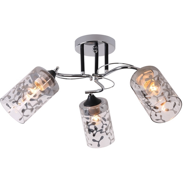 

Люстра потолочная на штанге E27*60W Chrome/Black Escada Alfie 1141/3P, Прозрачный, Alfie 1141/3P