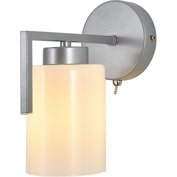 

Бра Escada Style 1142/1 Silver 1x60Вт E27, металл/стекло, серебро/матовый, с выключателем, Белый, Style 1142/1 Silver