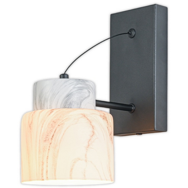 

Бра Escada Marfeel 1173/1A E27*60W Black/Marble white, Серый, Marfeel 1173/1A