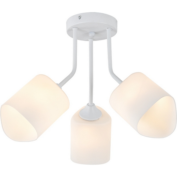 

Потолочная люстра Escada Ipomea 2102/3P 3x60Вт E27, металл/стекло, белый, матовый плафон, Ipomea 2102/3P