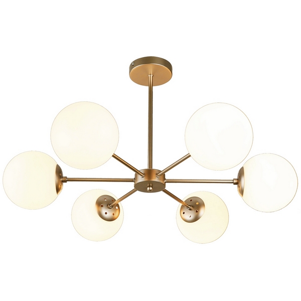 

Потолочная люстра на штанге Escada Ethereal 2110/6P Gold E14*40W Champangne gold, Белый, Ethereal 2110/6P Gold
