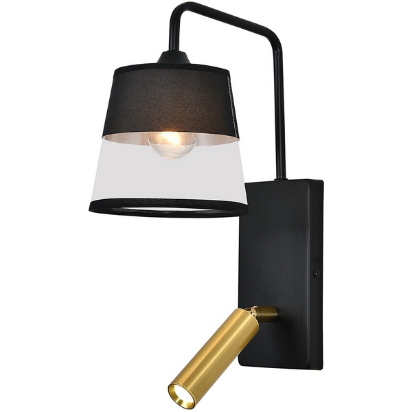 

Бра с спотом и выключателем Escada Comfy 598/1A Black/Brass, Черный, Comfy 598/1A Black/Brass