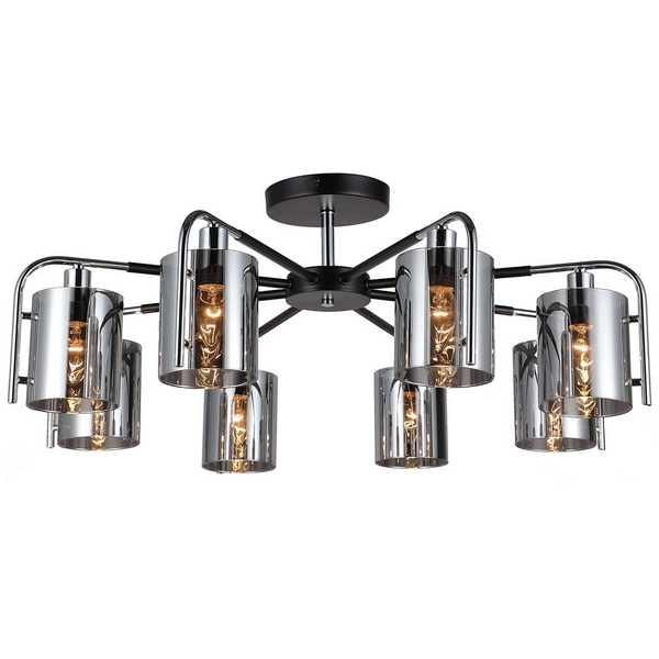 

Потолочная люстра на штанге E14*40W Escada Elegant 671/8P Chrome, Дымчатый, Elegant 671/8P Chrome
