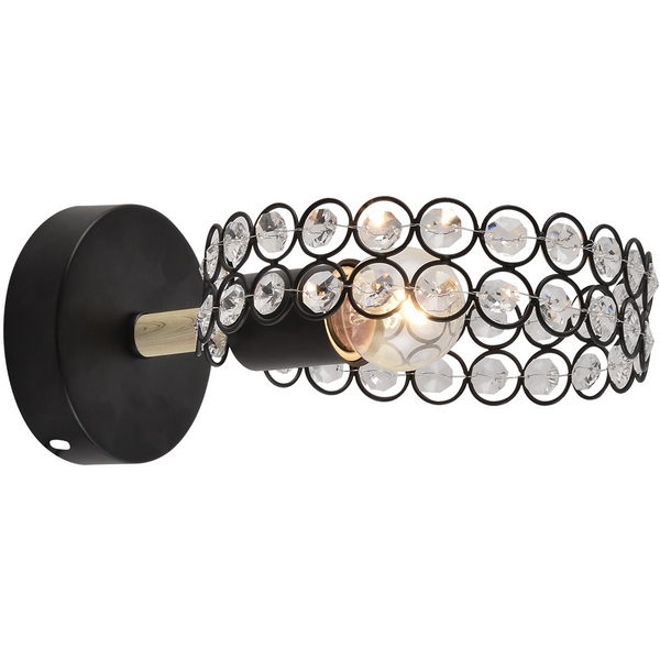 

Бра Escada Banjo 679/1A Black 1x60Вт E27, металл/хрусталь, черный/дерево, Banjo 679/1A Black