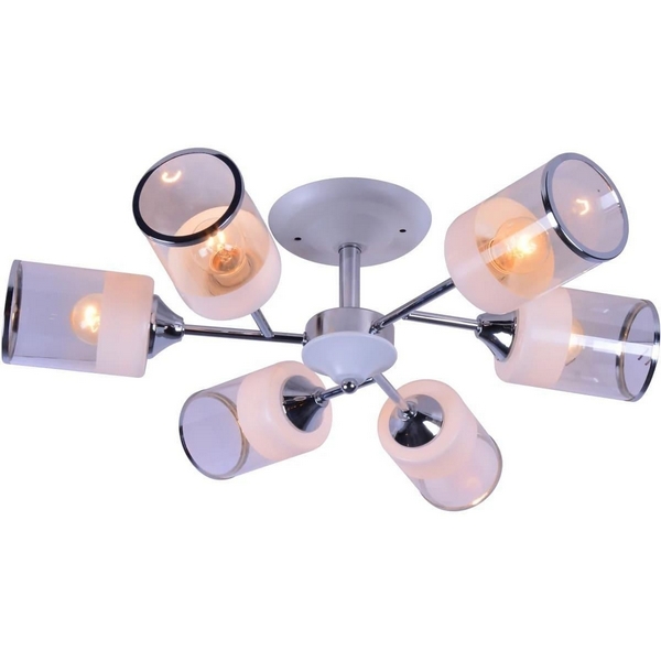 

Потолочная люстра на штанге E27*60W White/Chrome Escada 684/6P, Белый, 684/6P