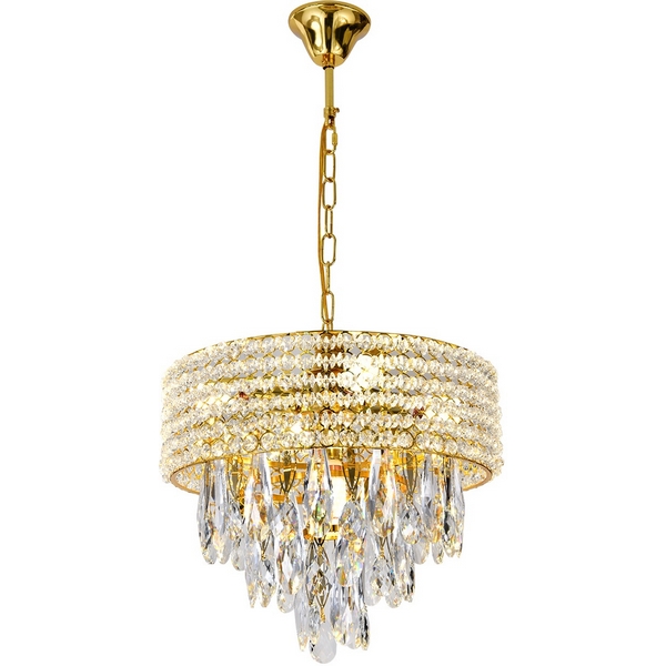 

Подвесная люстра с хрустальными подвесками на цепи 140009/5P E14*40W Gold Escada Erawan ES0000013, Золото, Erawan ES0000013