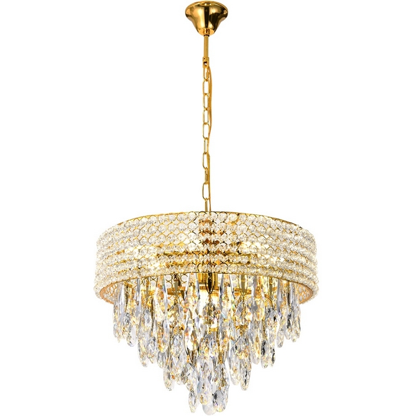 

Подвесная люстра с хрустальными подвесками на цепи 140009/8P E14*40W Gold Escada Erawan ES0000014, Золото, Erawan ES0000014