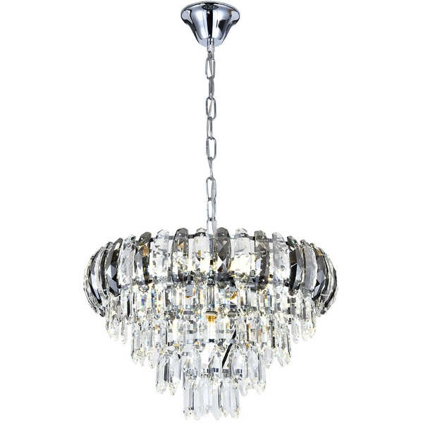 

Подвесная люстра светодиодная 50 см на цепи 140008/8P E14*40W Chrome Escada Shifen ES0000018, Хром, Shifen ES0000018