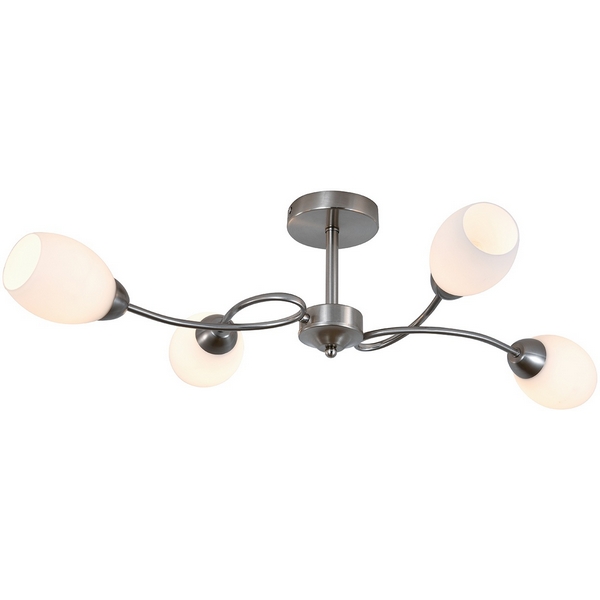 

Потолочная люстра на штанге 150007/4R E27*60W Satin nickel Escada Argo ES0000065, Белый, Argo ES0000065