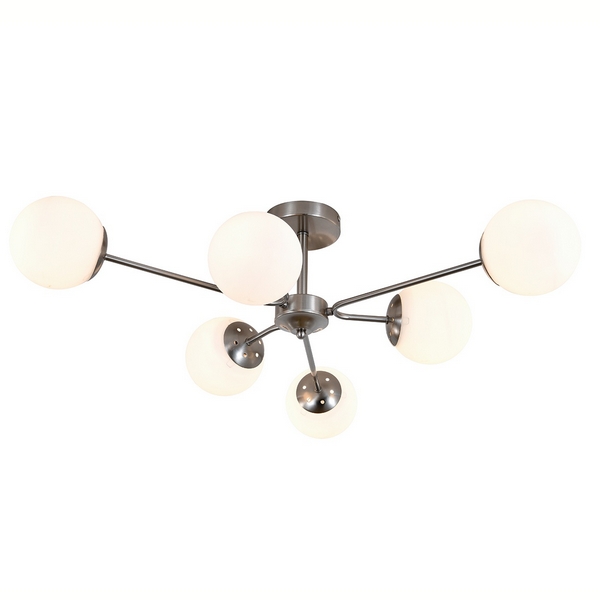 Изображение товара Потолочная люстра Escada ES0000069 с 6 плафонами и никелем Изображение товара Потолочная люстра Escada ES0000069 с 6 плафонами и никелем