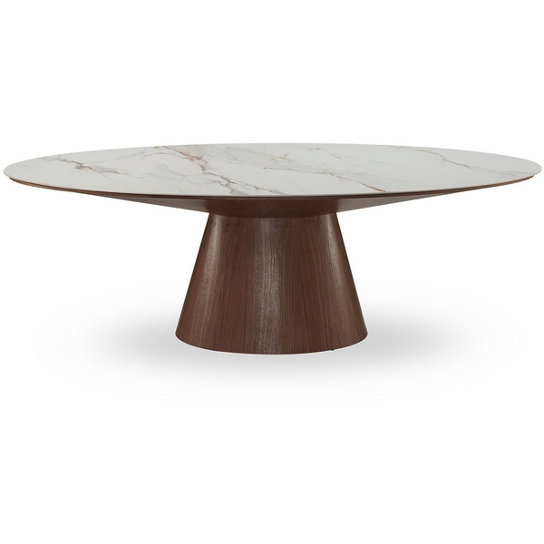 

Стол DT2483 (230-110-76) глянцевая керамика КАРРАРА/орех ESF 5896, DT2483CARRARA