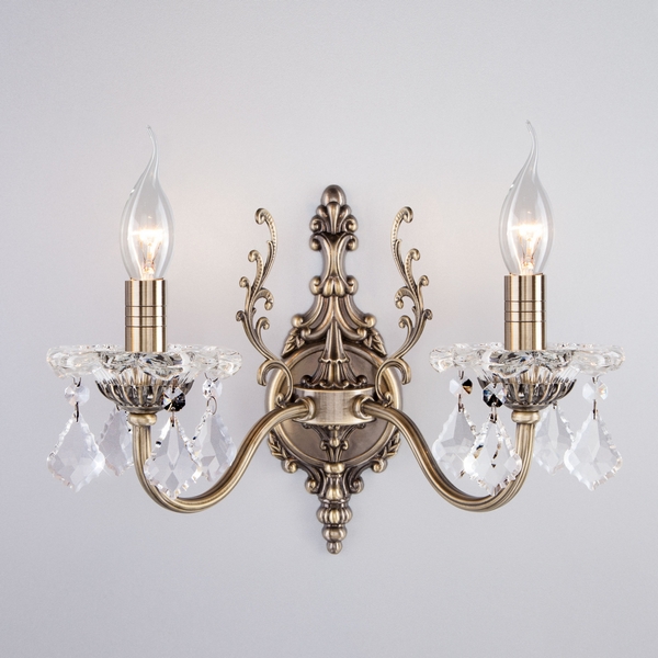 

Бра 3281/2 античная бронза/прозрачный Eurosvet 3281 бронза подсвечник с подвесками, Elisha 3281/2 античная бронза