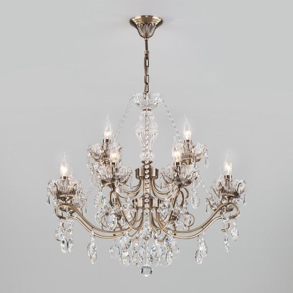 

Подвесная люстра хрустальная 10103/12 Eurosvet Teodore античная бронза, Teodore 10103/12 античная бронза