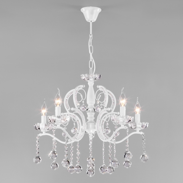 

Подвесная люстра хрустальная 10107/5 Eurosvet Brezza белый, Brezza 10107/5 белый