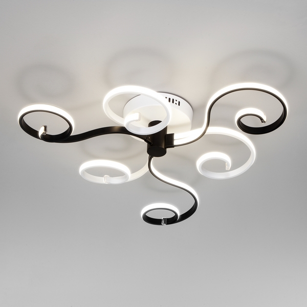 

Потолочная люстра светодиодная с пультом регулировкой цветовой температуры и яркости ночным режимом 90149/3 Eurosvet Friori белый / черный, Friori 90149/3 белый / черный