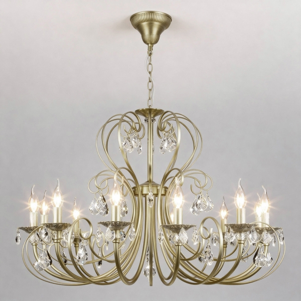 

Подвесная люстра с хрустальным декором Eurosvet Alda 3305/12, Латунь, Alda 3305/12