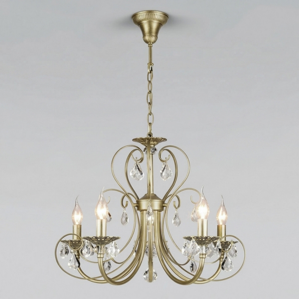 

Подвесная люстра с хрусталем Eurosvet Alda 3305/5, Латунь, Alda 3305/5