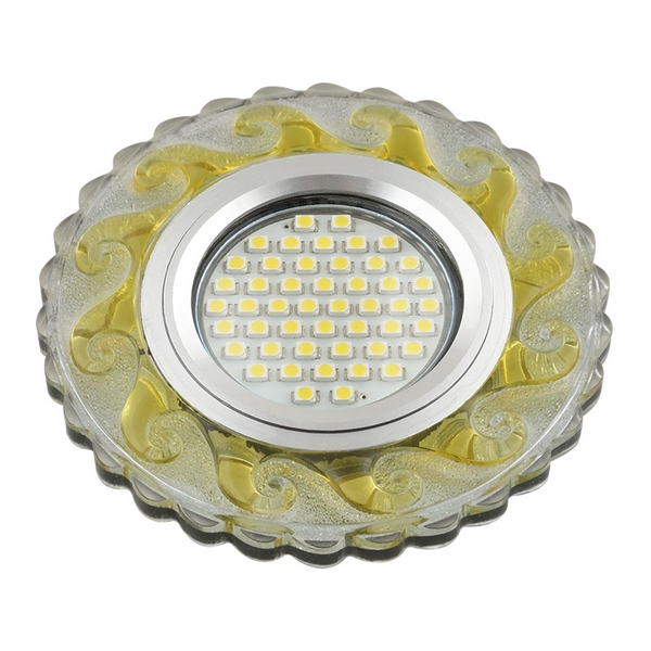 

Встраиваемый светильник со светодиодной подсветкой DLS-L139 GU5.3 GLASSY/GOLD Fametto Luciole, Желтый, Luciole DLS-L139 GU5.3 GLASSY/GOLD