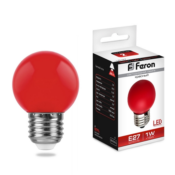 

Лампочка светодиодная груша E27 1W 80lm Feron 25116, f_25116
