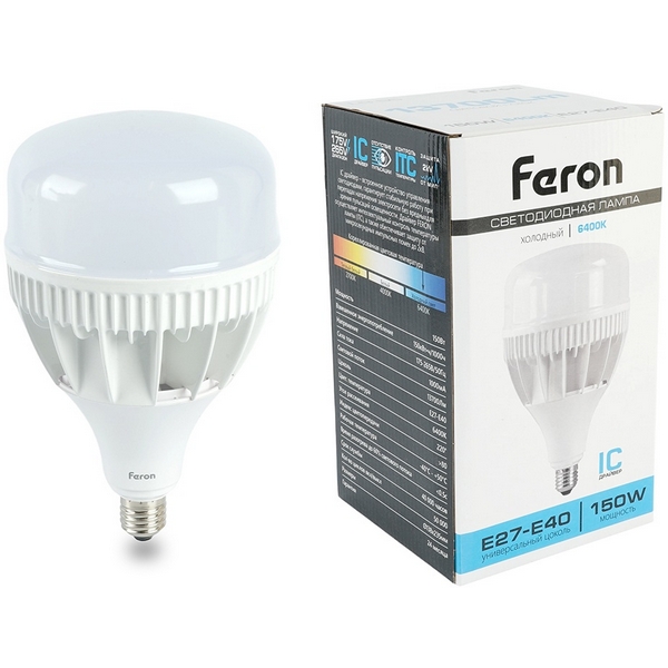 

Лампа светодиодная Feron LB-65 38198 E27-E40 150W 175-265V 6400K, LB-65 38198