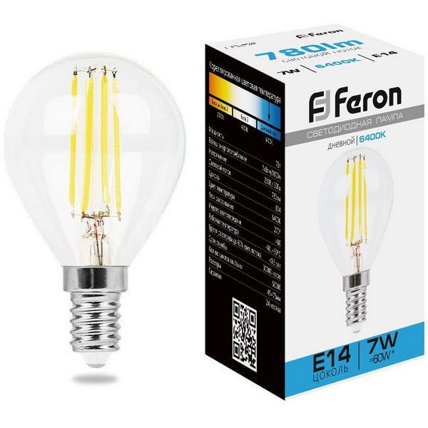 

Лампа светодиодная Feron 38221 LB-52 E14 7W 6400K, 38221