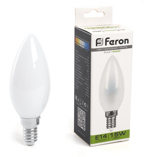 

Лампа светодиодная Feron 38257 LB-717 Свеча E14 15W 4000K, LB-717 38257