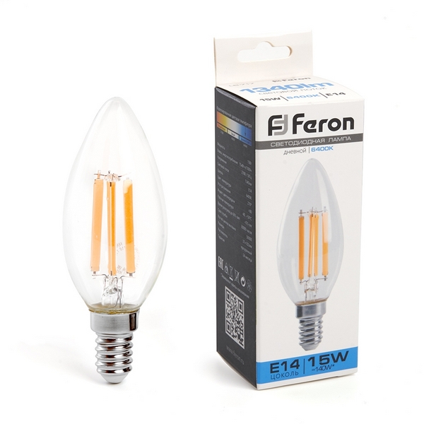 

Лампа светодиодная Feron 38259 LB-717 Свеча E14 15W 6400K, LB-717 38259