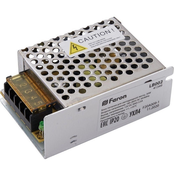 

Блок питания для светодиодной ленты Feron LB002 41349, Серый, LB002 41349