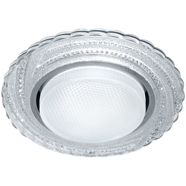 

Светильник встраиваемый с белой LED подсветкой Feron CD4037 41905 RGB GX53 без лампы, прозрачный, хром, CD4037 RGB 41905