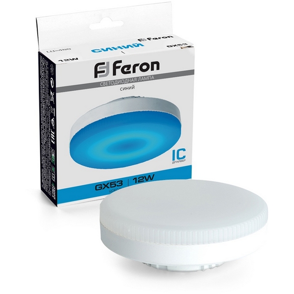 Изображение товара Светодиодная лампа GX53 таблетки 12W синий Feron LB-455