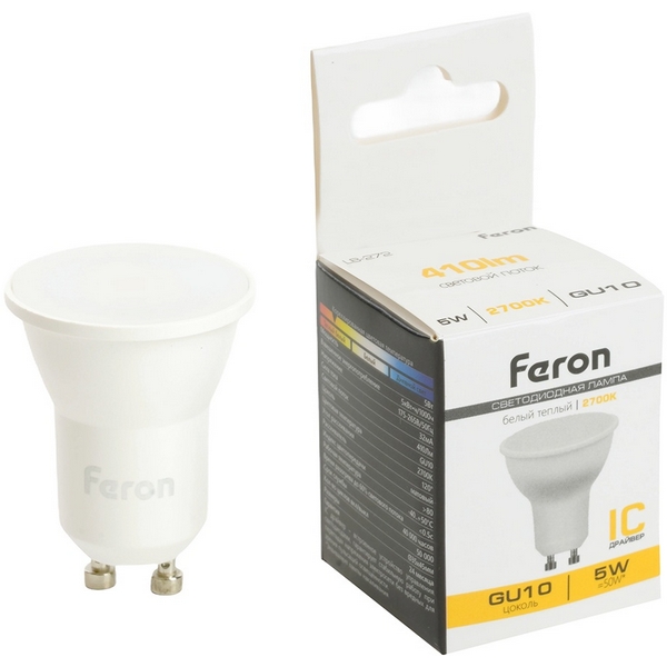 Изображение товара Светодиодная лампа MR11 рефлекторная 5W GU10 2700K Feron LB-272