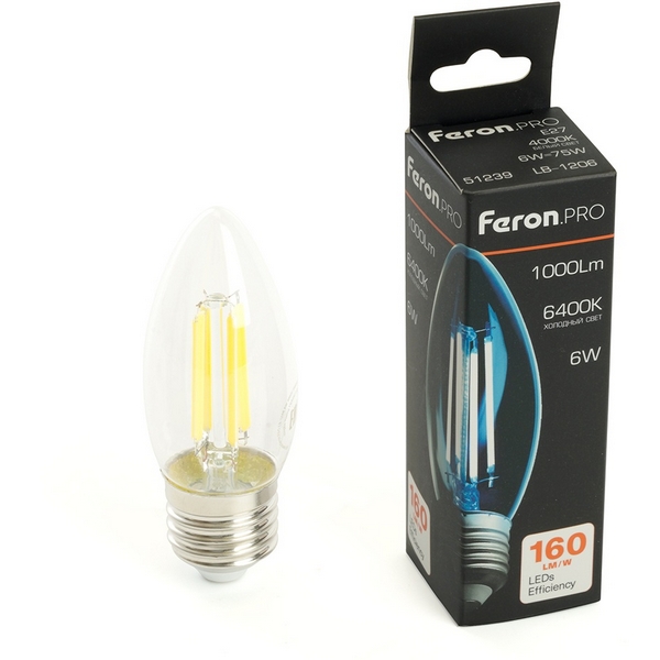 

Лампа светодиодная E27 6W Feron LB-1206 51240, LB-1206 51240
